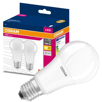 2x LED Lampen E27 A60 10W = 75W 1055lm 2700K Wärme 200° OSRAM VALUE