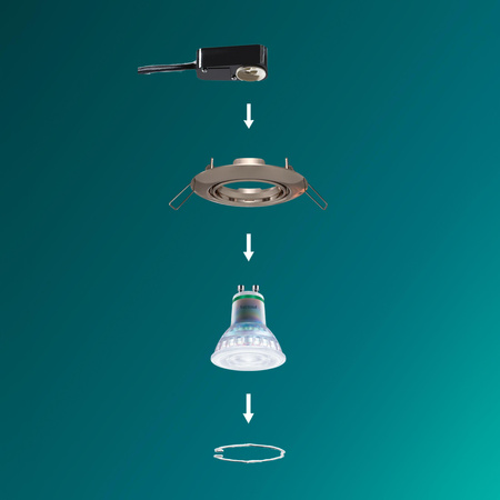 3x LED GU10 Einbauleuchte Aluminium Rund Nickel Peridot Philips