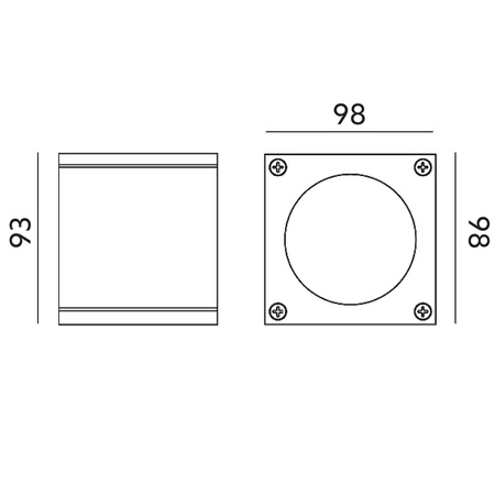 SPOT LED QUAZAR 17 GU10 IP44 KOBI ALUMINIUM Quadratische schwarze Deckenleuchte