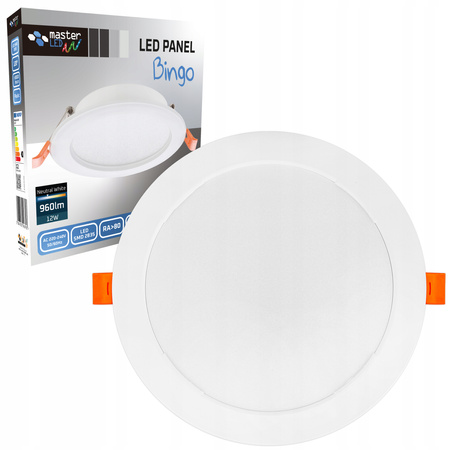 LED-Deckenleuchte Panel 12W 960lm 4000K Neutral Einbau Rund Weiß Proma Masterled