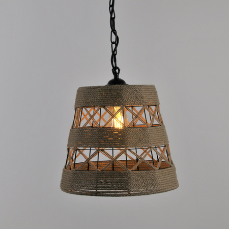 ALMA Rope IL MIO Deckenhängelampe im Boho-Stil Stahl + Seil 1xE27 GOLDLUX (Polux)