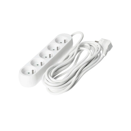 Verlängerungskabel Stecker 5x geerdete Steckdose Steckdosenleiste 5m weiß Linea Kobi