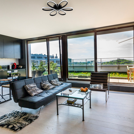 GALAXIS VIRGO 72W LED-Kronleuchter Deckenleuchte schwarz + Fernbedienung