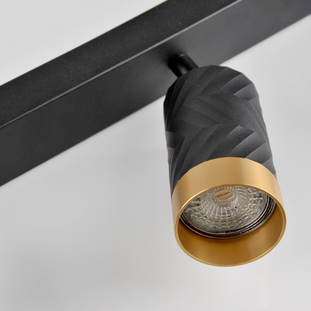 Wand- & Deckenstrahler 4x GU10 Schwarz Gold ARRAS Sanico Goldlux