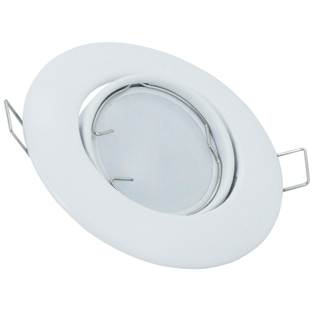 Set aus 3x GOLDLUX (Polux) beweglicher Halogenlampe, rund weiß + GU10 LED Leuchtmittel 3,5W