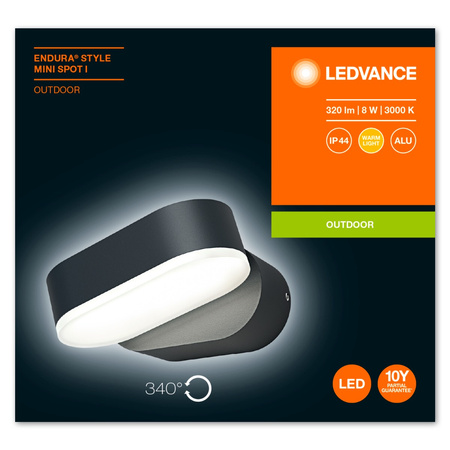 Wandleuchte Außenfassadenleuchte beweglich 8W 320lm 3000K Endura Style Mini Spot LEDVANCE