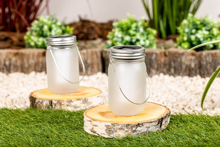 Garten Laterne LED Solar Dekorativ Krug Flamme 13cm