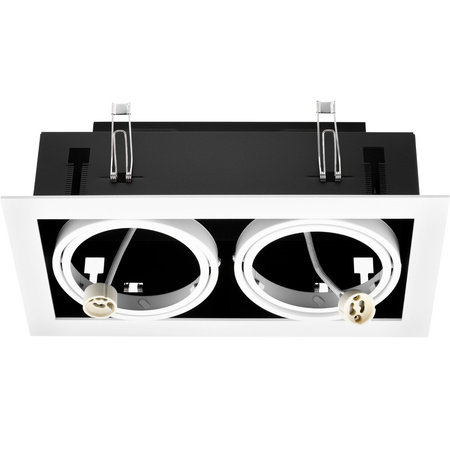 Einbaustrahler 2x GU10, ES111 Einbauspot HALOGEN Rechteck beweglich Weiß CANIS LUMILED