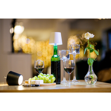 Tischlampe Nightstopper für Weinflaschen USB CCT 3 Farben SALCO Weiß LUMILED