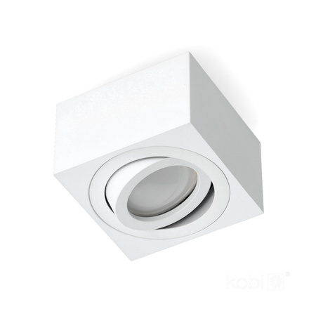 Aufputzleuchte HALOGEN SPOT 50 mm weiß quadratisch beweglich OH37S Kobi