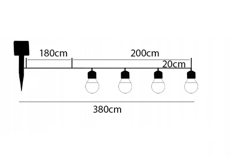 SOLAR GIRLANDA Garten-Zierkette 3,8m 10 Kugeln 3000K warm