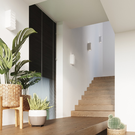 LED-Wandleuchte SAMIR E27 Wandleuchte Rechteckig Keramik weiß SOLLUX