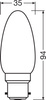 LED-Lampe B35 Kerze B22d 4.8W = 40W 470lm 2700K Warm 300° Dimmbar Retrofit Glühfaden CLASSIC Osram