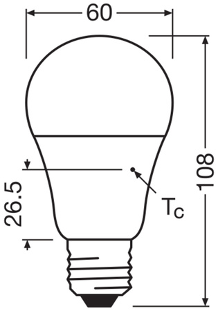 LED-Lampe A60 E27 4.9W = 40W 470lm 2700K Warm CRI>97 180° CLASSIC Osram