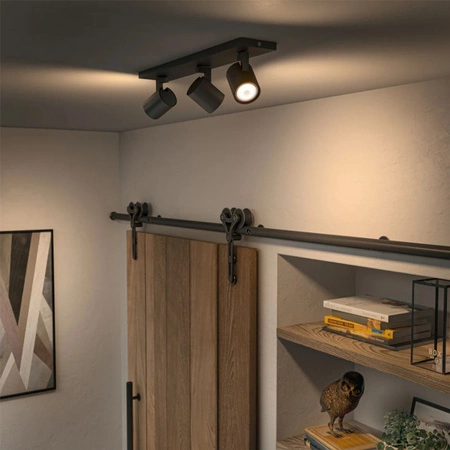 LED Spot Runner Deckenleuchte Schwarz 3x 4.2W CCT PHILIPS HUE Bluetooth Zigbee + Dimmschalter