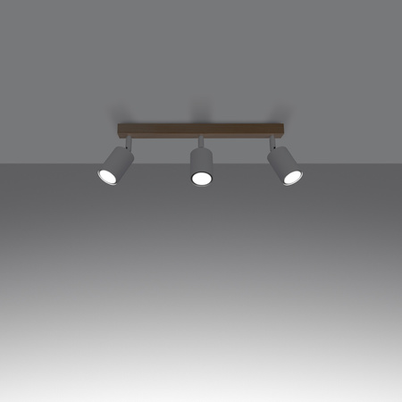 VERDO 3L 3xGU10 Weiß Holz Modern SOLLUX Deckenleuchte