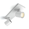 LED Spot Runner Weiß 2x 4.2W CCT PHILIPS HUE Bluetooth Zigbee Deckenleuchte + Dimmschalter
