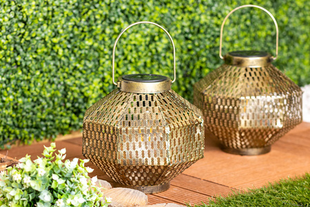 LED-Solarlampe Laterne Garten Glühfaden LATERNE hängend Metall Kupfer