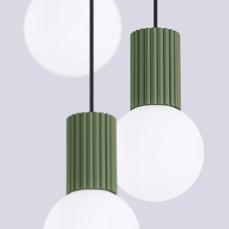 Hängelampe 3x G9 Rund Olive Modern Matt Halo Sollux