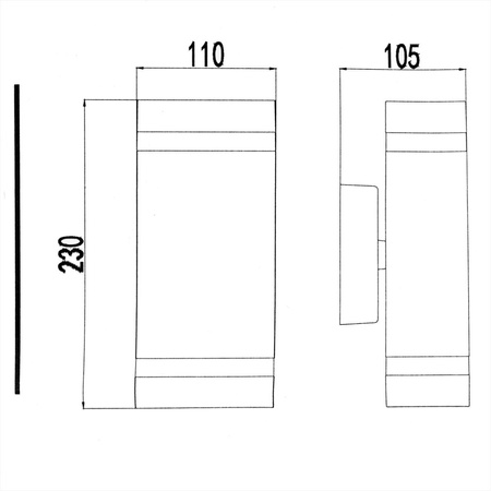 Doppelte Masterled HANA LED-Fassaden-Gartenwandleuchte 2xGU10 ALUMINIUM grau IP54