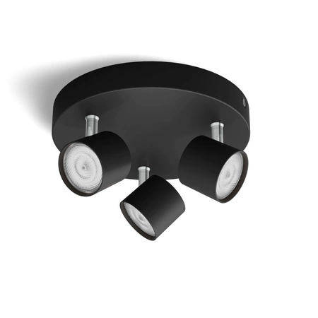 LED STAR Deckenleuchte 3x 4.5W 2700K Dimmbarer Reflektor Moving Luminary Schwarz PHILIPS