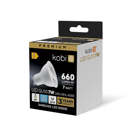 LED GU10 Reflektor Glühbirne 7W 630lm 6500K Kalt 80° Premium Kobi