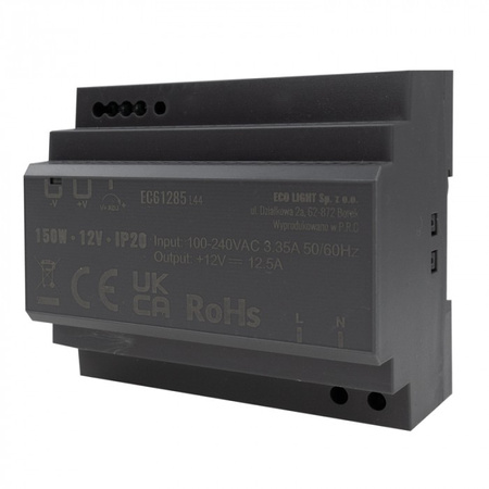 DIN-Schienen-Netzteil für LED-Streifen 150W 12V 12,5A IP20 PREMIUM Ecolight