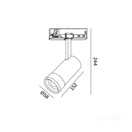 LED-Schienenstrahler 20W 1800lm CCT 60° Weiß CRI90 Nextrack Vision Kobi