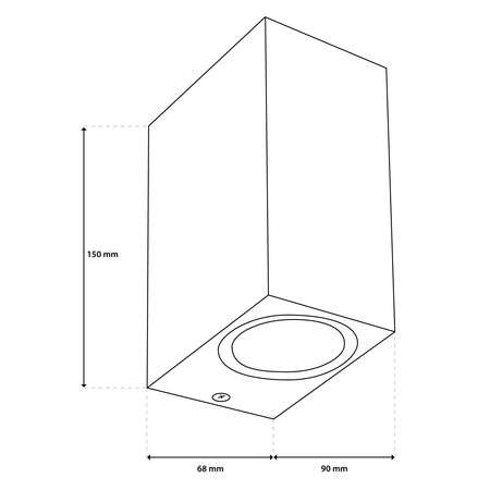 Wandleuchte Außen 2x GU10, Garten-Wandleuchte Schwarz Quadratisch ALLIUM LUMILED