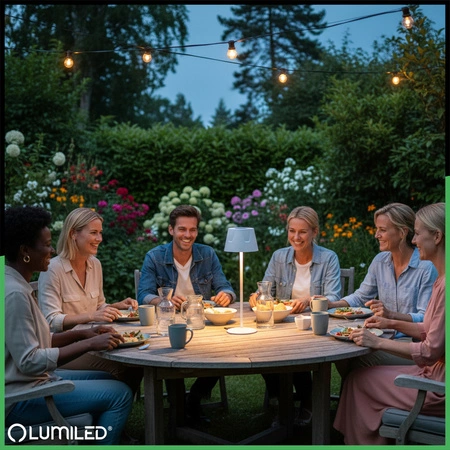 FIORA LUMILED LED Garten Stehend Dekorativ Tisch Nachtlicht USB Dimmbar Touch Weiß