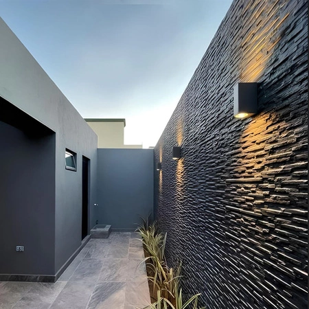 Garten-Wandleuchte Outdoor LED-Fassadenleuchte 2x GU10 IP54 Grau ARON Videx