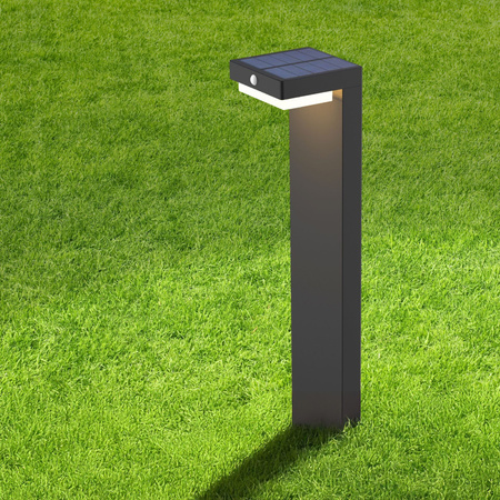 Solar Garten Lampe LED Drive-in Ornamental Outdoor Pole Aluminium Bewegungsmelder USB C