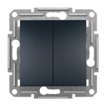 Zweipoliger Kerzenlichtschalter ohne Rahmen Einbau Asfora IP20 Anthrazit