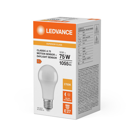 LED-Lampe E27 A60 10W = 75W 1055lm 2700K Warm 200° Ledvance
