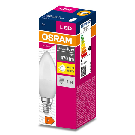 LED E14 Glühbirne 4.9W 470lm 3000K VALUE OSRAM