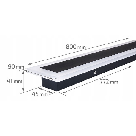 Gartenlampe LED Wandleuchte DURANGO 24W 80cm IP65 4500K