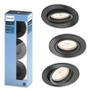 Steckbare Halogenleuchte DONEGAL 3x GU10 Rund Beweglich Grau PHILIPS
