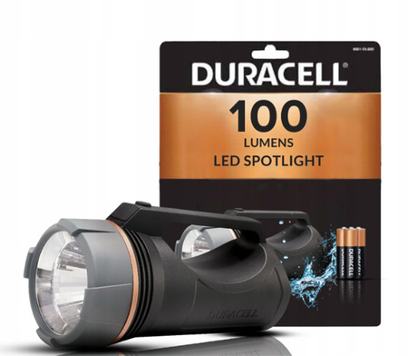 LED-Suchscheinwerfer-Taschenlampe manuell batteriebetrieben 3xAA 100lm DURACELL