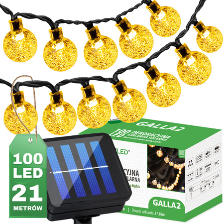 100x LED Solar Lichterkette Außen, Garten Lichterkette, 21.8m, 3000K, warm GALLA2 LUMILED