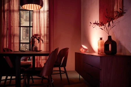 IRIS LED Kupfer EU/UK 8.1W CCT RGB PHILIPS HUE Bluetooth Zigbee Schreibtischlampe