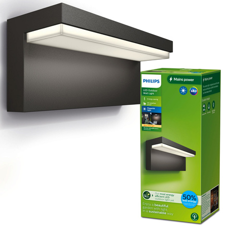 Garten LED-Wandleuchte BUSTAN 3.8W 2700K warm IP44 Anthrazit PHILIPS