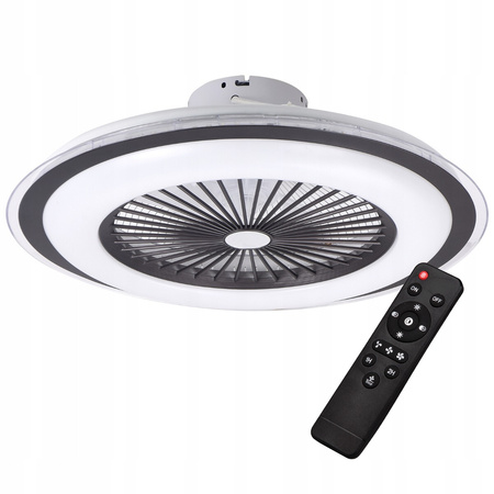 PLAFON LED RODOS FAN Deckenleuchte 72W 2700K-6500K schwarz + Fernbedienung