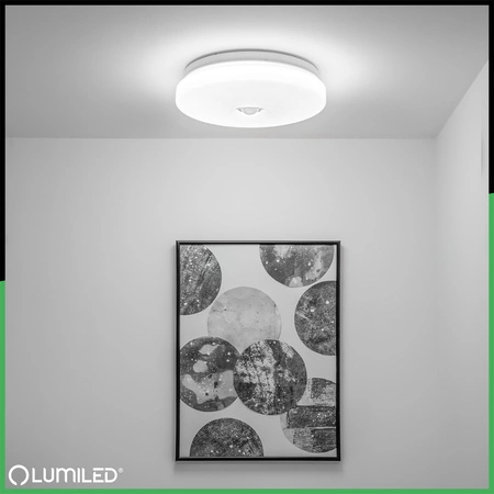 LED Plafond Aufputz 18W NOTUS 2 Rund Bewegungsmelder IP44 33 cm LUMILED