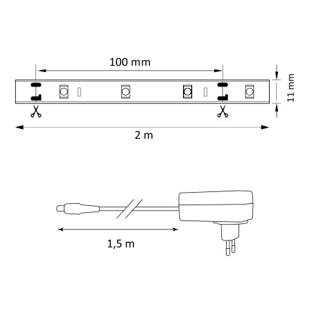 LED-Leiste RGB 12W 300lm 120° Weiß dimmbar Sanico Goldlux