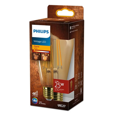 Edison LED Lampen E27 ST64 3,1 W = 25 W, 250 lm, 1800 K, warmes Filament, bernsteinfarben, PHILIPS