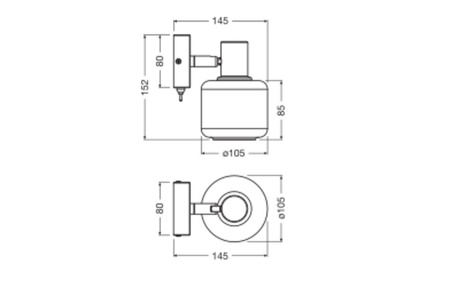 LED Decke Wandlampe Wand montiert Aufputz Wandlampe 2.8W 250lm 3000K Warm Dimmbar Dekorativ Schwarz Spot Firefly Ledvance