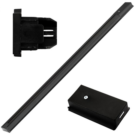 Beleuchtungsschienenset 1m Schiene + 2x Schienenleuchte AR111 LEON GU10 Schwarz