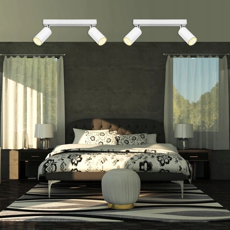 Wandsteckdose Aufbaulampe Beweglich 2x GU10 Weiß Matt Chrom Bardo Masterled