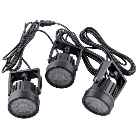 3x Solar-LED-Lampe, Solar Gartenleuchten IP65 3000K Schwarz RAGUS LUMILED