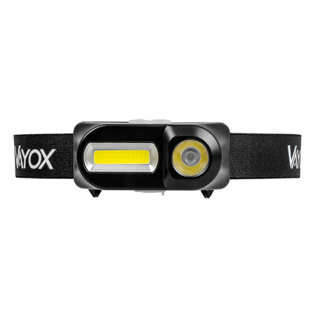 Wiederaufladbare Kopftaschenlampe 250lm XPE + COB LED 7 Modi VAYOX